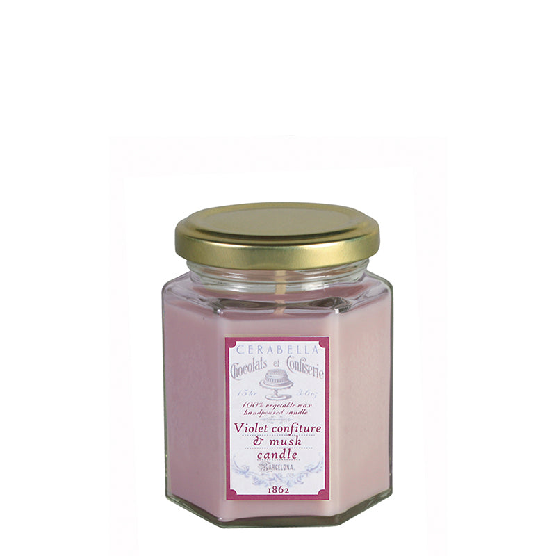 Vela Perfumada Violeta Confiture & Musk Cerabella - Colección Sucre