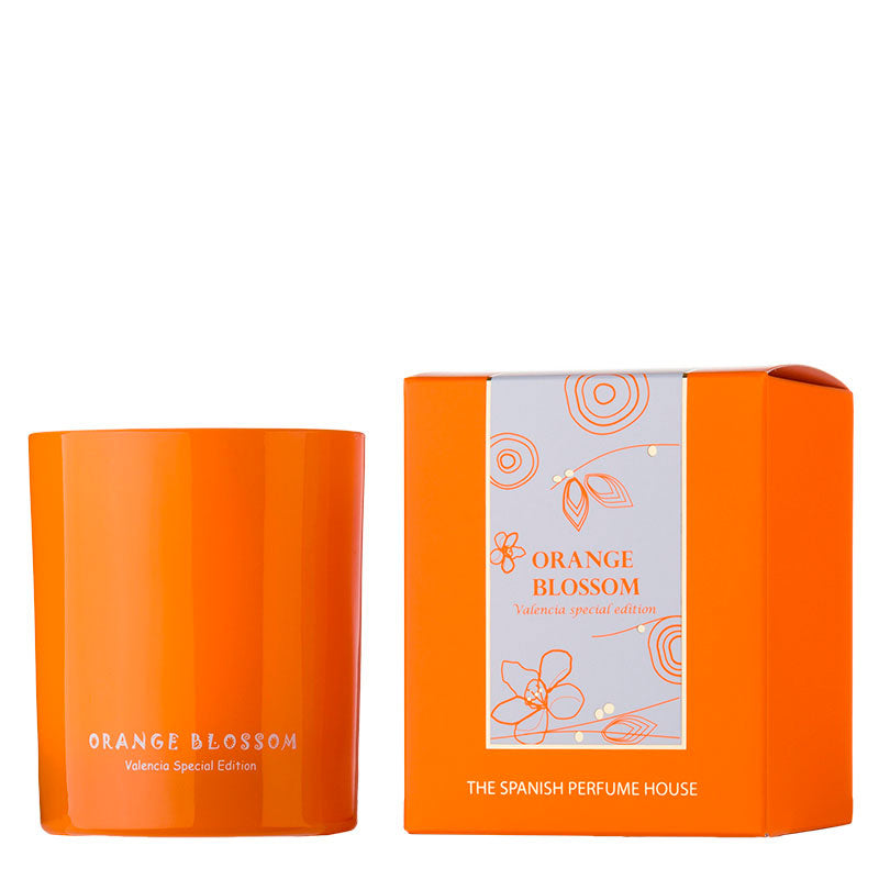 Vela aromática de cera vegetal Orange Blossom de 200g en vaso elegante, con fragancia floral natural de Grasse que perfuma el hogar y ofrece un quemado limpio y ecológico.